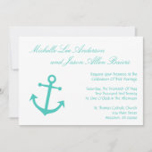 Uitnodiging voor het huwelijk met een anchor (Blau (Voorkant)