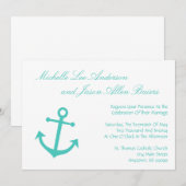 Uitnodiging voor het huwelijk met een anchor (Blau (Voorkant / Achterkant)