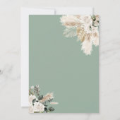 uitnodiging voor het huwelijk met groene pampas (Achterkant)