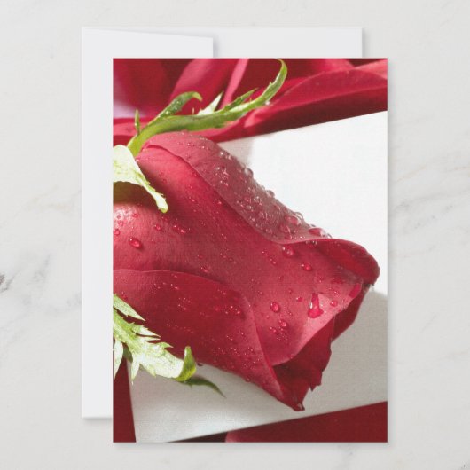 uitnodiging voor het huwelijk met rode rozen (Achterkant)