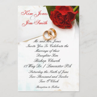uitnodiging voor het huwelijk met rode rozen