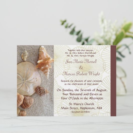 Uitnodiging voor het huwelijk op zee (Staand voorkant)