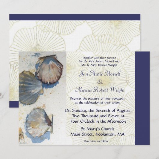 Uitnodiging voor het huwelijk op zee (Voorkant / Achterkant)