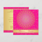 Uitnodiging voor het huwelijk | Roze gouden rollen (Voorkant / Achterkant)