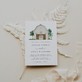 Uitnodiging voor het huwelijk van Barn, Rustic Far