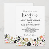  uitnodiging voor het huwelijk van Bouquet (Voorkant / Achterkant)