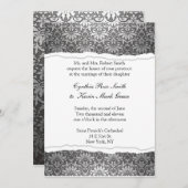 uitnodiging voor het huwelijk van Deco Noir (Voorkant / Achterkant)