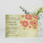  uitnodiging voor het huwelijk van Floral (Staand voorkant)