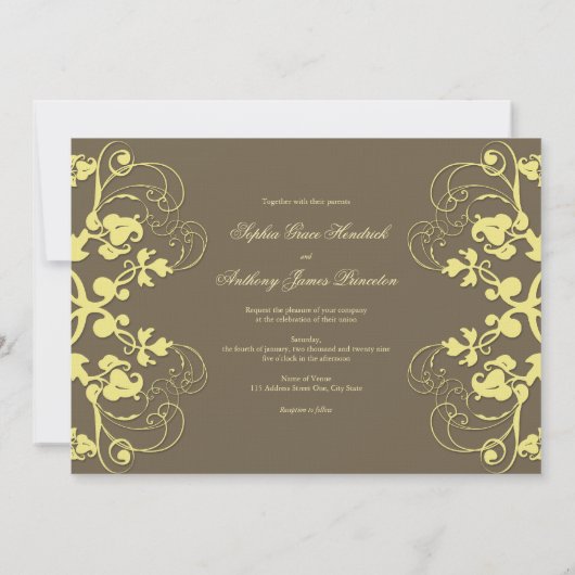 uitnodiging voor het huwelijk van Floral Flourish (Achterkant)