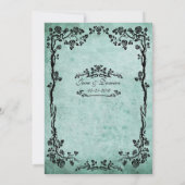 uitnodiging voor het huwelijk van Floral in Blauw (Achterkant)