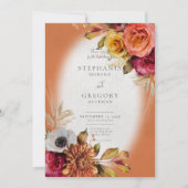 uitnodiging voor het huwelijk van Floral Rust & F (Voorkant)