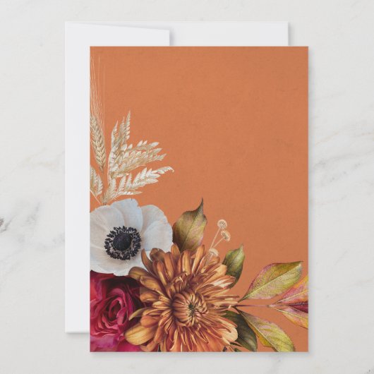  uitnodiging voor het huwelijk van Floral Rust & F (Achterkant)