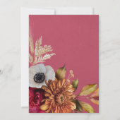 uitnodiging voor het huwelijk van Floral Rust & F (Achterkant)