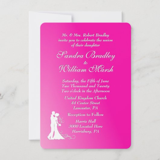 Uitnodiging voor het huwelijk van Fuchsia (Voorkant)