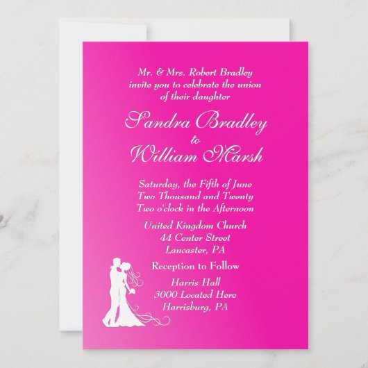 Uitnodiging voor het huwelijk van Fuchsia (Voorkant)