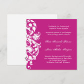 Uitnodiging voor het huwelijk van Fuschia (Voorkant / Achterkant)