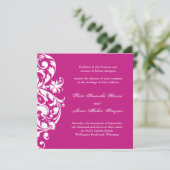 Uitnodiging voor het huwelijk van Fuschia (Staand voorkant)