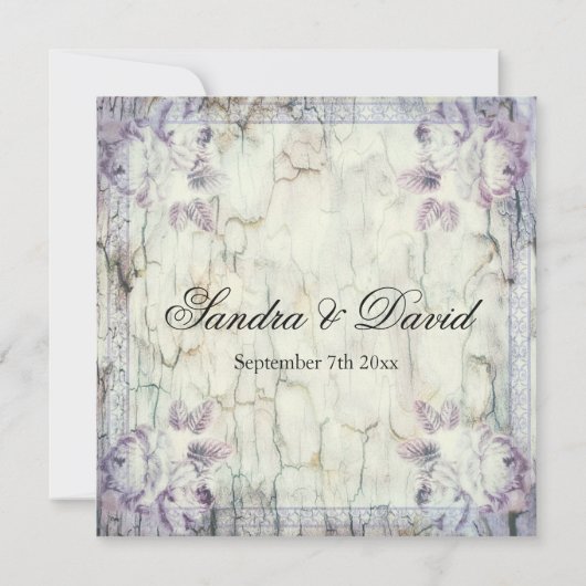 Uitnodiging voor het huwelijk van hout (Achterkant)