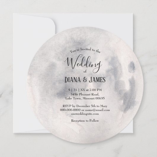 Uitnodiging voor het huwelijk van Moon Boho (Voorkant)