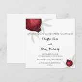 Uitnodiging voor het huwelijk van Pomegranate (Voorkant / Achterkant)