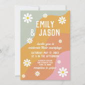 uitnodiging voor het huwelijk van retro groovy 70 (Voorkant)