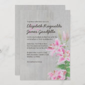  uitnodiging voor het huwelijk van Stargazer Lily (Voorkant / Achterkant)