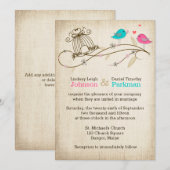 Uitnodiging voor het huwelijk | Waanzinnige Vogels (Voorkant / Achterkant)