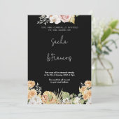 Uitnodiging voor het huwelijk | Witte bloemen en g (Staand voorkant)