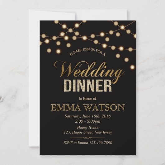 Uitnodiging voor het huwelijksdiner (Voorkant)