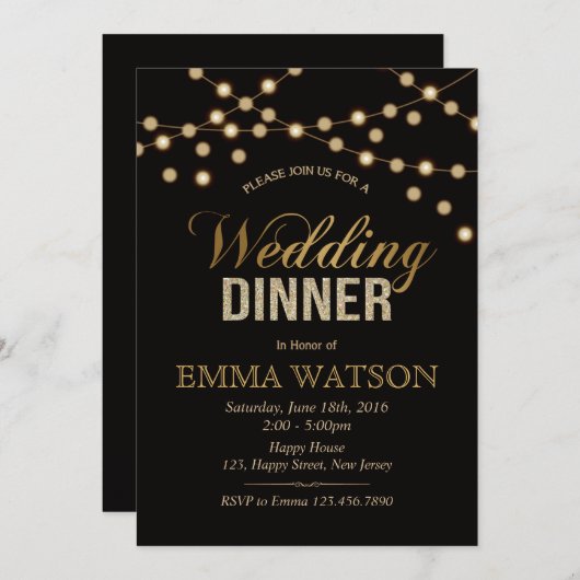 Uitnodiging voor het huwelijksdiner (Voorkant / Achterkant)