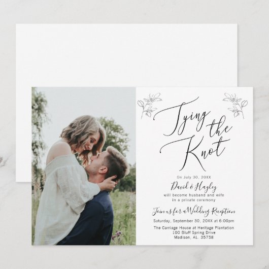 Uitnodiging voor het Huwelijksfeest 'De Knoop Door (Voorkant / Achterkant)