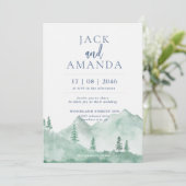 Uitnodiging voor het huwelijksfeest in het bergwou (Staand voorkant)