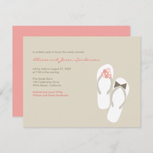 Uitnodiging voor het huwelijksfeest van meneer en  (Voorkant / Achterkant)