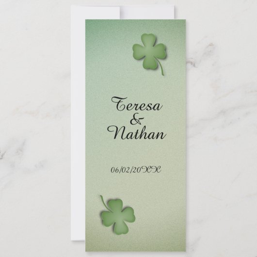 Uitnodiging voor het Ierse Dreaming Wedding (Achterkant)