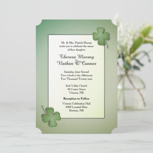 Uitnodiging voor het Ierse Dreaming Wedding (Staand voorkant)