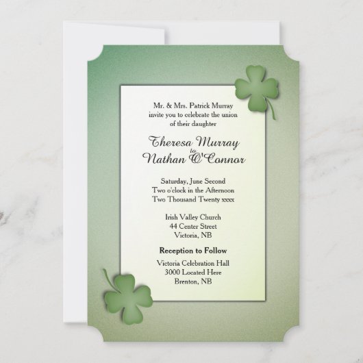 Uitnodiging voor het Ierse Dreaming Wedding (Voorkant)