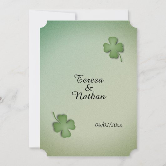 Uitnodiging voor het Ierse Dreaming Wedding (Achterkant)