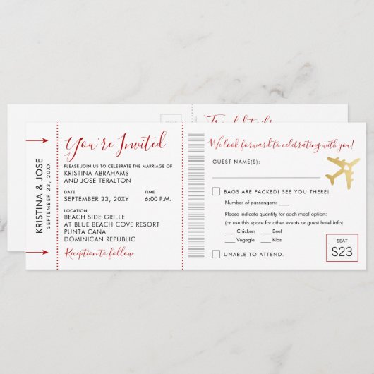 Uitnodiging voor het instappen van Pass Wedding Al (Voorkant / Achterkant)