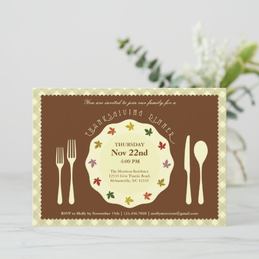 Uitnodiging voor het instellen van de Thanksgiving (Staand voorkant)