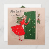 Uitnodiging voor het kerstfeest. (Voorkant / Achterkant)