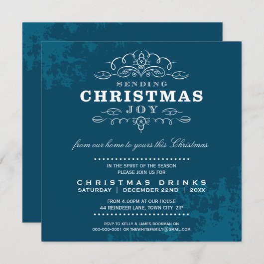 UITNODIGING VOOR HET KERSTFEEST:: Kerstvreugde stu (Voorkant / Achterkant)