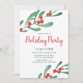Uitnodiging voor het kerstfeest van Holly Company (Voorkant)