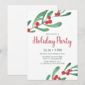 Uitnodiging voor het kerstfeest van Holly Company (Voorkant / Achterkant)