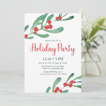 Uitnodiging voor het kerstfeest van Holly Company