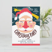 Uitnodiging voor het Kerstfeest van Kerstman met g (Staand voorkant)