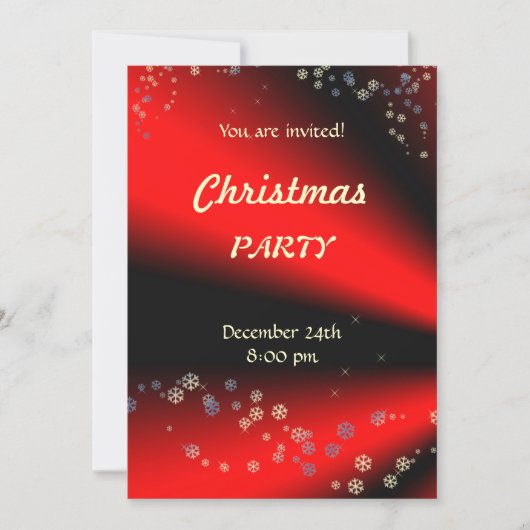 Uitnodiging voor het Kerstfeest van Rood Zwart (Voorkant)