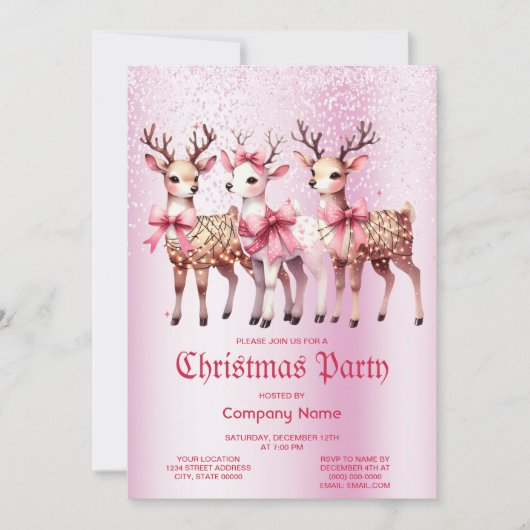 Uitnodiging voor het kersthertenfeest (Voorkant)