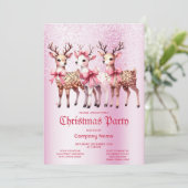 Uitnodiging voor het kersthertenfeest (Staand voorkant)