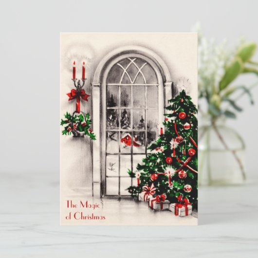 Uitnodiging voor het kerstvenster (Staand voorkant)