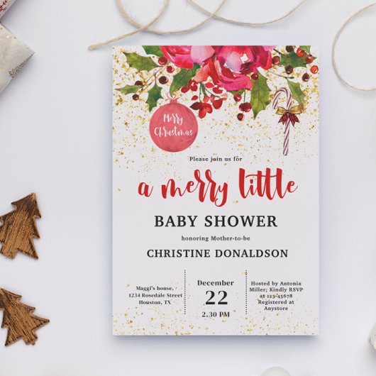 Uitnodiging voor het kerstwinter Baby shower
